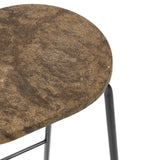 Mater Furniture Earth Stool Gun Metal Steel Frame | 29.1"