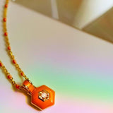 Awe Inspired Aura Necklace | Beaded Enamel Chain