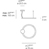 Artemide Ripple Suspension LED Light | 90CRI 3000K PHASE-CUT CETLUS