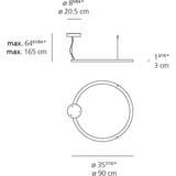 Artemide Ripple Suspension LED Light | 90CRI 3000K PHASE-CUT CETLUS