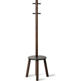 Umbra Pillar Stool W/ Built-In Coat Rack | Black/Walnut