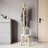 Umbra Pillar Stool & Coatrack | White/Natural