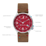 Columbia Collegiate Canyon Ridge Alabama Crimson Tide Men's Analog Watch | Saddles Color Leather Strap