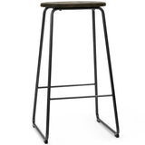 Mater Furniture Earth Stool Gun Metal Steel Frame | 27.2"