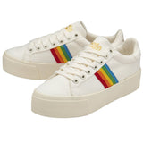 Gola Women's Orchid Platform Rainbow Sneakers | Off White/Multi
