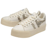 Gola Ladies Orchid Platform Safari Sneaker | Off White/Cheetah