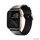 Nomad Modern Slim Watch Strap 40mm / 38mm | Black/Gold Hardware