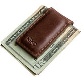 Kiko Leather Magnetic Money Clip | Brown 111brwn