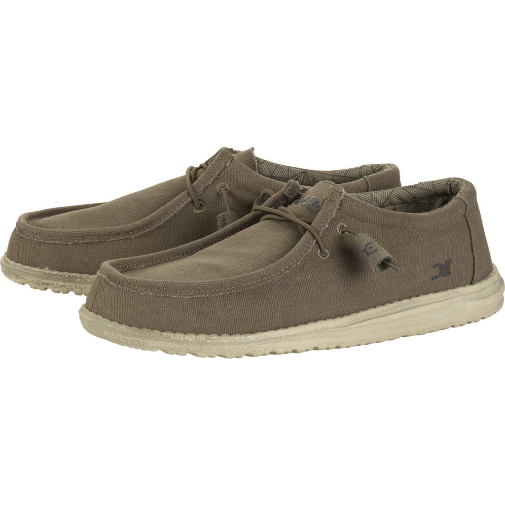 Hey Dude Men's Wally Canvas Chestnut Size 10 | Men's Shoes | Men's Lace Up  Loafers | Comfortable & Light-Weight