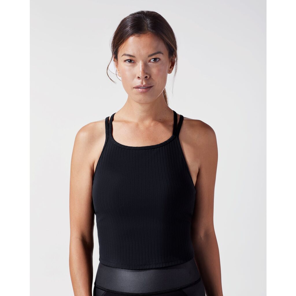 MICHI Reflex Ribbed Crop Top Sportique