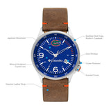 Columbia Collegiate Canyon Ridge Florida Gators Men's Analog Watch | Saddle Color Leather Strap