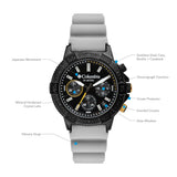 Columbia Peak Patrol Black Chronograph Day Date Men's Lifestyle Analog Watch | Gray Silicone