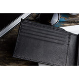 Kiko Leather Traditional Bi-Fold Wallet | Black 127blk
