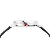 Mondaine Official Swiss Railways Watch EVO2 Pay Chip | White Dial/Black Leather Strap