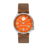 Columbia Collegiate Canyon Ridge Clemson Tigers Men's Analog Watch | Saddle Color Leather Strap