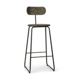 Mater Furniture Earth Stool Backrest Gun Metal Frame | 38.9"