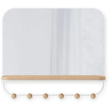 Umbra Estique Mirror with Hooks - White