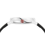 Mondaine Official Swiss Railways Watch EVO2 Pay Chip | White Dial/Black Leather Strap