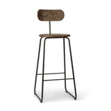 Mater Furniture Earth Stool Backrest Gun Metal Frame | 38.9"