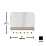 Umbra Estique Mirror with Hooks - White