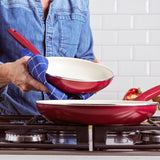 Greenpan Rio Ceramic Nonstick 8" & 10" Open Frypan Set | Red