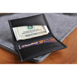 Kiko Leather Two Fold Card Case | Black 136