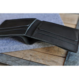 Kiko Leather Sleek Bi-Fold Wallet | Black 139