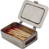Match Lidded Match Box w/ Striker & Matches | Pewter