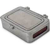 Match Lidded Match Box w/ Striker & Matches | Pewter