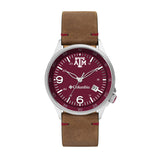 Columbia Collegiate Canyon Ridge Texas A&M Aggies Men's Analog Watch | Saddle Color Leather Strap