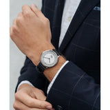 DuFa KRØYER SÆTTER LASSEN 38mm Watch | Stainless Steel White Dial Black Band