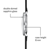 Sternglas Hamburg Quartz Watch Leather Strap | Satined-Graphite Silver/Vintage Nero