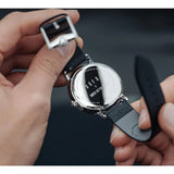 DuFa KRØYER SÆTTER LASSEN 38mm Watch | Stainless Steel White Dial Black Band