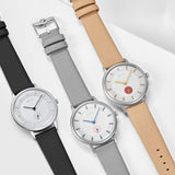 DuFa KRØYER SÆTTER LASSEN 38mm Watch | Stainless Steel White Dial Black Band