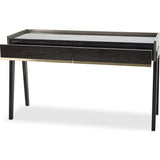 Resource Decor Roxy Dressing Table | Black Maple/Brushed Brass