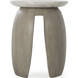Resource Decor Gray Pedestal Table | Solid Resin