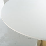 Resource Decor Band Side Table | White/Brass