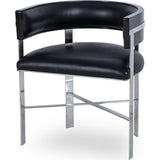 Resource Decor Art Dining Chair | Black Leather/Stainless Steel