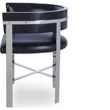 Resource Decor Art Dining Chair | Black Leather/Stainless Steel