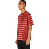 Zanerobe Stripe Box Men's T-Shirt | Dark Cherry/Biscuit