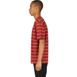 Zanerobe Stripe Box Men's T-Shirt | Dark Cherry/Biscuit