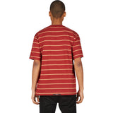 Zanerobe Stripe Box Men's T-Shirt | Dark Cherry/Biscuit
