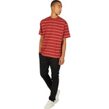 Zanerobe Stripe Box Men's T-Shirt | Dark Cherry/Biscuit