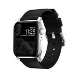Nomad Modern Apple Watch Strap | Black Leather/Silver Hardware