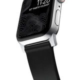 Nomad Modern Apple Watch Strap | Black Leather/Silver Hardware