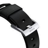 Nomad Modern Apple Watch Strap | Black Leather/Silver Hardware