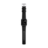 Nomad Modern Apple Watch Strap | Black Leather/Silver Hardware