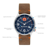 Columbia Collegiate Canyon Ridge Aubrun Tigers Men's Analog Watch | Saddle Color Leather Strap
