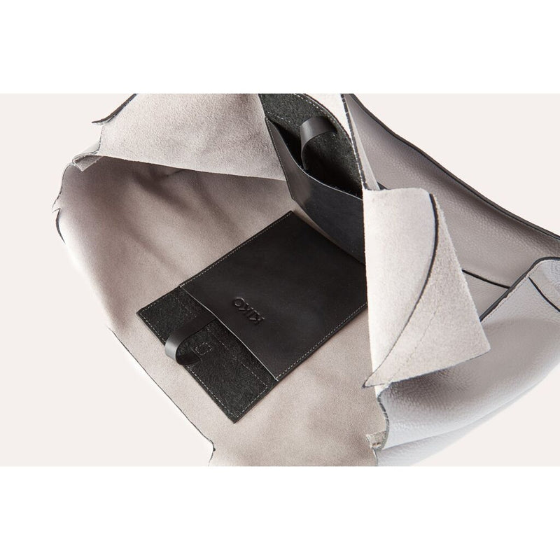 Kiko Leather Modern Tote Bag | Grey