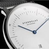 Sternglas Naos Xs Quartz Watch Metal Strap | White Silver/Milanaise Silver
